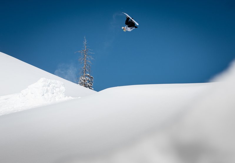 Anna Gasser's first "proper" backcountry jump. (Aaron Blatt)